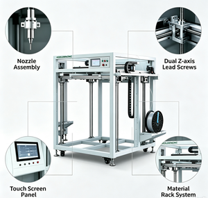 Imprimante 3D FDM industrielle de grande taille, machine d'impression haute température encastrée pour prototypes et outillage, construite avec une conception intégrée - Product Image 2