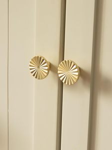 BEILEIOU Brushed <b>Gold</b> Cabinet Knobs Classic Vintage Flat <b>Drawer</b> <b>Pulls</b> Zinc Alloy <b>Drawer</b> Knobs Stylish Design Kitchen Cupboard Ba - Product Image 4