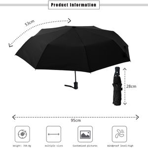 Parapluie automatique pliable pour hommes, grand, résistant au vent, durable, à long manche, parapluie de direction avec étui - Product Image 4