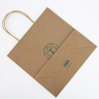 Sacs cadeaux écologiques délicates en papier kraft marron, emballage de haute qualité, logo personnalisé imprimé, 50 pièces