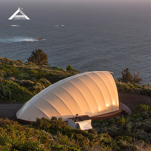 Tienda de campaña Safari de alta calidad, casa de lujo grande a prueba de viento para acampar al aire libre, Eco Resort, forma de carcasa de Glamping, tienda de Hotel con puerta de vidrio - Product Image 4