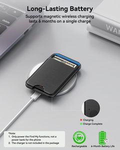 Portefeuille RFID personnalisé pour cartes de visite intelligentes avec fonction de localisation, traceur de puce, portefeuille fin en cuir PU MagSafe pour iPhone - Product Image 6