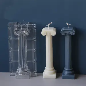 Molde de vela de columna romana grande, molde acrílico transparente para vela de aromaterapia, Material artesanal, artesanal