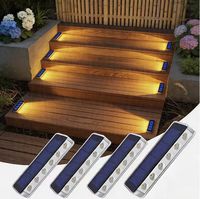 Nouvelles lampes solaires LED pour marches de jardin, étanches IP68, pour extérieur, 4 pièces, haute luminosité