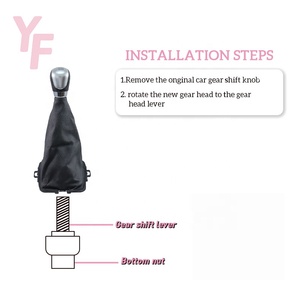 Pomo de Palanca de Cambios de 6 Velocidades Plateado con Funda de Cuero PU Negra para <span class=keywords><strong>Ford</strong></span> <span class=keywords><strong>Ecosport</strong></span> 2012-2022, Accesorios para Automóviles - Product Image 6
