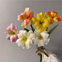Fleurs artificielles décoratives de Noël, décorations de mariage, accessoires de photographie, arrangements floraux de mariage, tulipes ouvertes pour fêtes