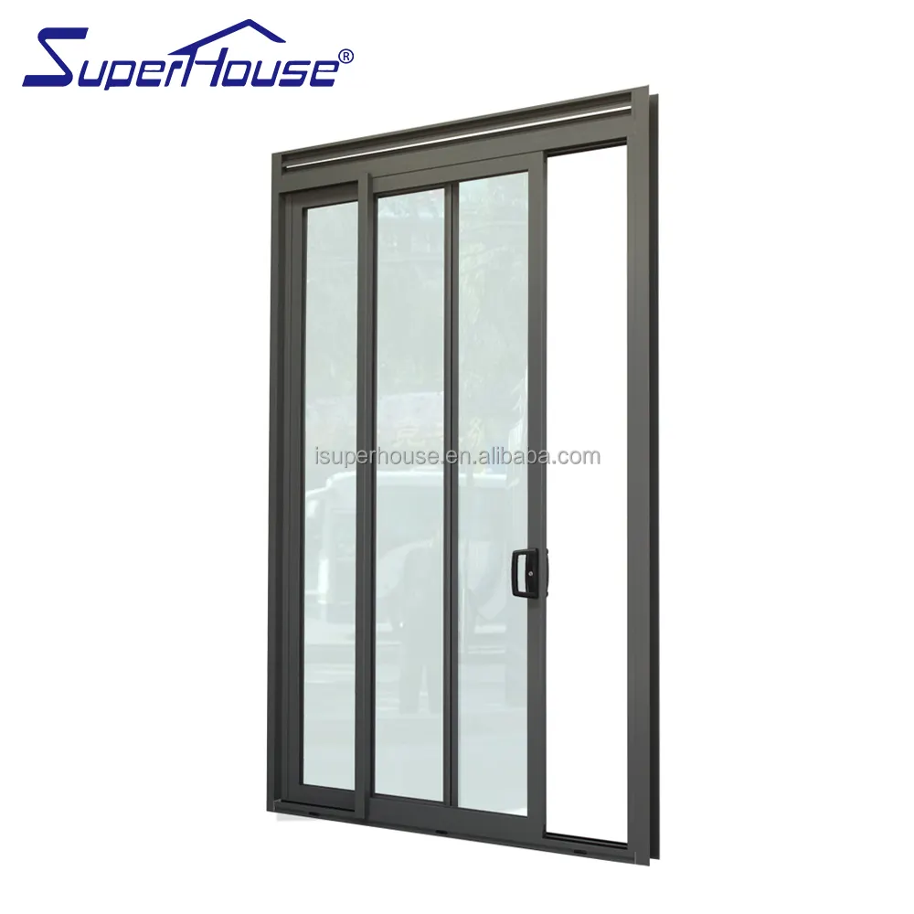 Passive house heat triple insulated high transmittance low E glass thermal break aluminium door with air ventilator