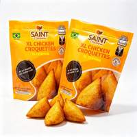 Pochette à fermeture éclair en plastique personnalisée avec logo pour emballage alimentaire surgelé de poulet brésilien XL Coxinha Croquettes