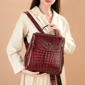 Custom Vintage Crocodile Pattern <b>Backpack</b> Luxury Genuine Leather <b>Small</b> <b>Backpack</b> Cute Mini <b>Backpack</b> Purse for Ladies - Product Image 3