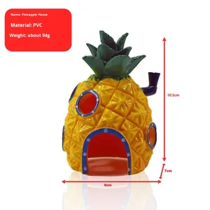 Decorazione per Acquario <span class=keywords><strong>SpongeBob</strong></span> SquarePants Casa dell'Ananas Set Completo di Ornamenti Piccoli Nascondiglio per Pesciolini Guppy Sottomarino in PVC - Product Image 3