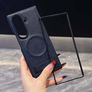 Funda de teléfono Vintage de cuero PU con soporte plegable para <span class=keywords><strong>Samsung</strong></span> Galaxy Z <span class=keywords><strong>Fold</strong></span> 7 6 5 4 <span class=keywords><strong>3</strong></span> cubierta magnética fuerte de carga inalámbrica - Product Image 5