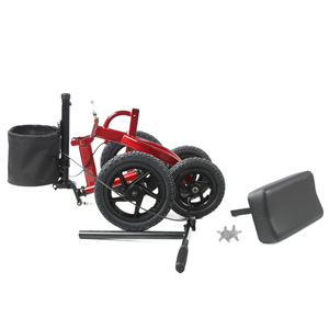 Dosing Four Wheel <b>Walker</b> Foldable Red With Seat For <b>Elderly</b> Rehabilitation Use - Product Image 5