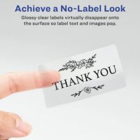 Étiquettes transparentes mates personnalisées de 1 po x 2-5/8 po, autocollants vierges imprimables pour envoi postal, 300 étiquettes/paquet pour imprimante laser et jet d'encre