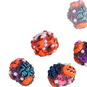 Megan ลูกปัดรูตรงรูปแมงมุมฟักทองผีฮาโลวีนทำด้วยมืออุปกรณ์เสริมสำหรับปากกาลูกปัดโทรศัพท์แบบ DIY - Product Image 5