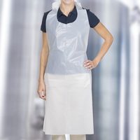 Tablier jetable sans manches en PE transparent, blanc et bleu, écologique, vente en gros d'usine