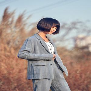 8050 #   Vải lanh cao cấp sọc cao cấp 168gsm, chất liệu có vân, thoáng khí, dùng cho đầm, áo sơ mi, đồ nội thất, thời trang nữ - Xuân Hè - Product Image 5