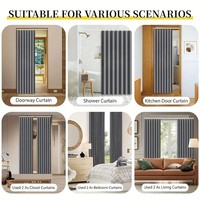 Rideau pliant accordéon imperméable DaiRui pour économiser de l'espace, séparateur de pièce en tissu aspect lin pour cuisine, chambre, salle de bain