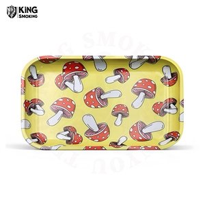 Vassoio per arrotolare il fumo in banda stagnata da 27x16cm con Logo stampato vassoi in metallo per arrotolare e conservare le erbe di tabacco - Product Image 2