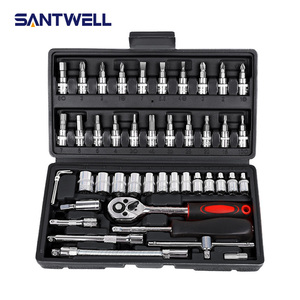 Venta Directa de Fábrica, Juego de Llaves de Trinquete para Reparación Automotriz de 46 Piezas con Liberación Rápida y Enchufe de 1/4 de Pulgada, OEM, Económico - Product Image 1