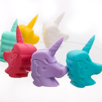 10yds — marqueurs à boire en forme de licorne, 6 pièces, étiquettes de charme pour verre de vin, pour les fêtes Bar, en Silicone