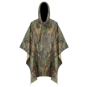 Poncho de lluvia de camuflaje personalizado al por mayor para hombres adultos chubasquero táctico impermeable - Product Image 3