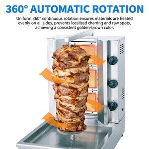 Table Top Gas Doner Kebab Machine Fast Heating Even Heat Commercial Meat Roasting <b>Equipment</b> - Product Image 4