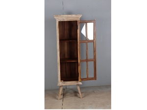 Modern Eco-Friendly Handmade Wooden Display Showcase Cabinet Almirah Glass Front Multi-Functional Storage Shelves for Home Decor - Product Image 4