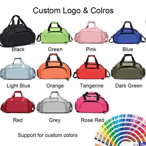 Bolsa de viagem portátil de nylon com logotipo personalizado, bolsa de viagem durável para academia, tecido à prova d'água para exercícios, novidade