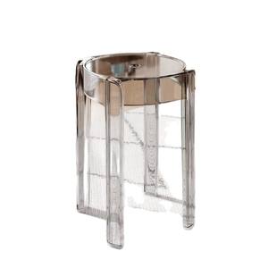 Transparent Plastic <b>Stool</b> Round Stackable Acrylic Home Living Room Furniture Minimalist Design Modern Style - Product Image 5