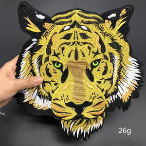 Parche de tela de tigre bordado de talla grande ropa camiseta parche rasgado, parche bordado personalizado con cuentas para tela - Product Image 4