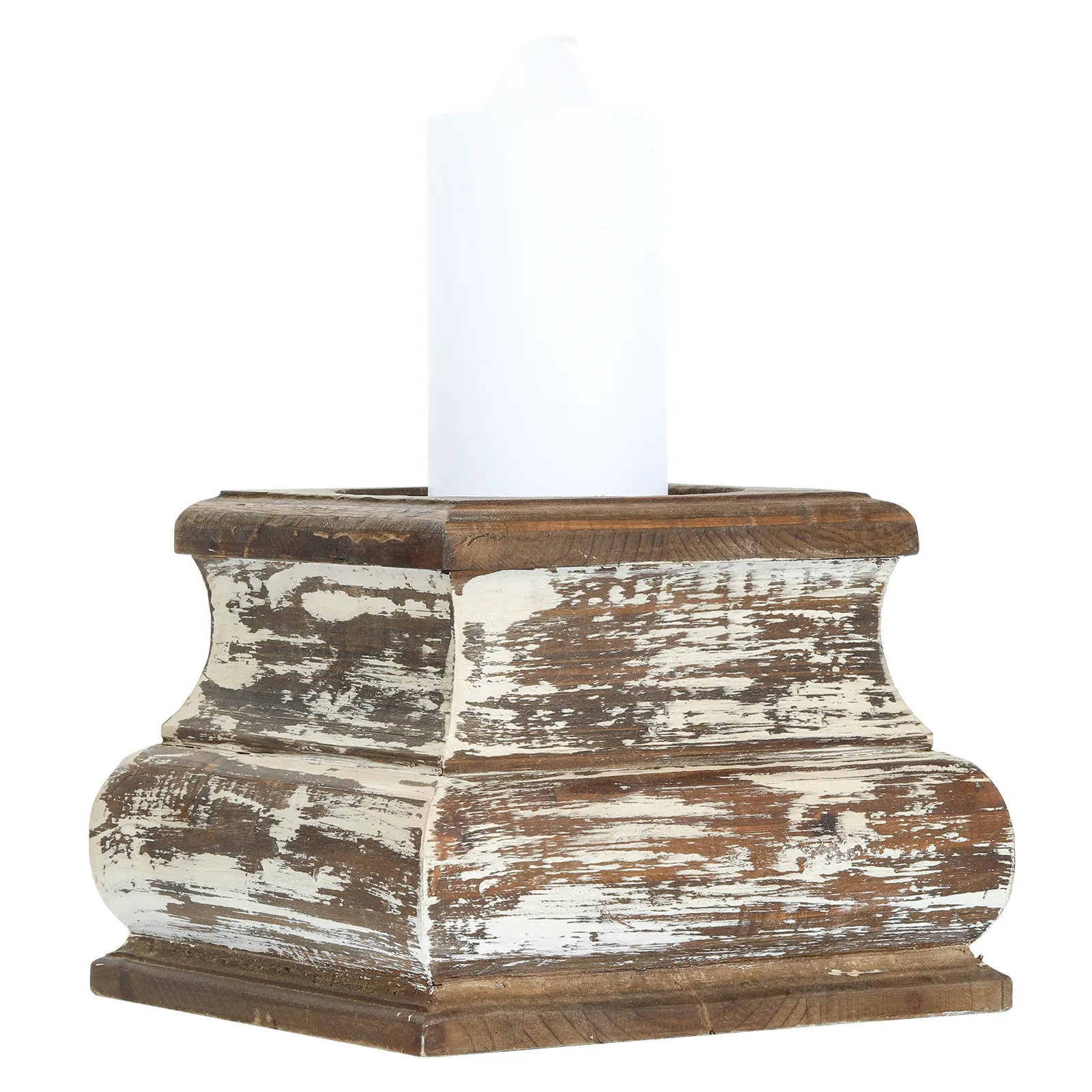 Cheap Wholesale Farmhouse Table Centrepiece Large Wood Rustic Candle Holder Candle Sticker Home Decor