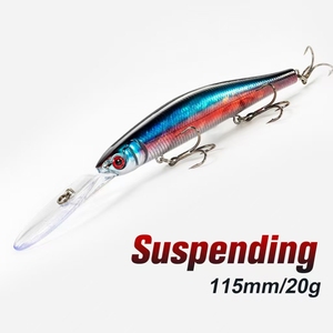 Esca Artificiale Minnow OEM 115mm per Acque Profonde, 20g, per Bass, Esca Dura per Acqua Salata, Lancio Lungo, Tecnica di <span class=keywords><strong>Pesca</strong></span>, Materiale ABS, 20g - Product Image 1