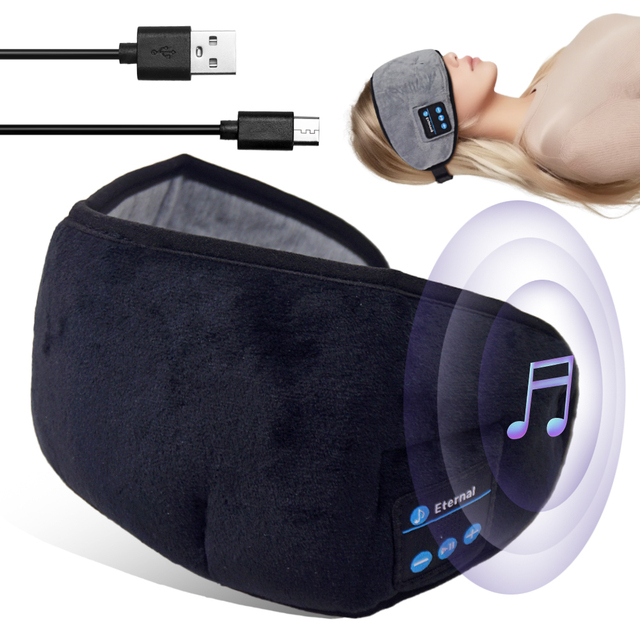Sleep Mask Wireless Sleep Headphones Earphones Earbuds Portable Eye Mask for Sleeping Travel