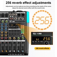 PA6 Professioneller Metall-Audiomixer 6-Kanal DJ-Soundcontroller mit Bluetooth USB für PC-Aufnahme XLR-Mikrofonanschluss