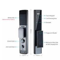Serrure intelligente DF2 Serrure de porte intelligente à empreintes digitales Mot de passe Sans clé Appartement Chambre Tuya APP Caméra Serrure de porte numérique
