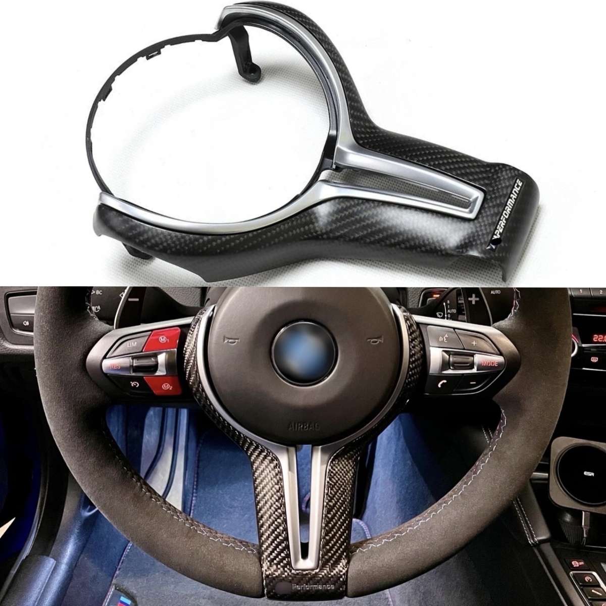 Отделка рулевого колеса из углеродного волокна для BMW F80 M3 F82 F83 M4 F10 M5 F06 F12 F13 M6 F85 X5M F86 X6M