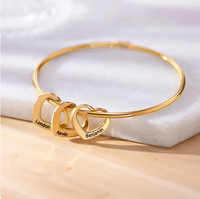 DIY coeur accessoires creux Ins Bracelet et graver anneau bijoux en acier inoxydable avec pendentif coeur