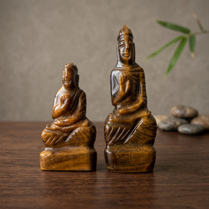 Estatuas de la Diosa de Ojo de Tigre Talladas a Mano, Figuras Budistas Pulimentadas para Decoración del Hogar, Arte Espiritual, Navidad, Año Nuevo - Product Image 3