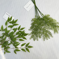 YL Produk Baru Daun Mimosa & Daun Nandina Imitasi untuk Dekorasi Rumah, Bunga Sutra Plastik, Tanaman Artifisial