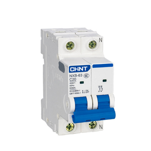 <span class=keywords><strong>NXB</strong></span>-<span class=keywords><strong>63</strong></span> CHINT เบรกเกอร์ขนาดเล็ก2P220V รุ่นป้องกันไฟฟ้าลัดวงจร <span class=keywords><strong>C20</strong></span> - Product Image 1