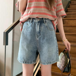 Shorts de Mezclilla Estilo Retro Americano para Mujer, <span class=keywords><strong>Pantalones</strong></span> Cortos con Botones, Cintura Media, Casuales, Transpirables, de Secado Rápido, Finos para Verano - Product Image 4