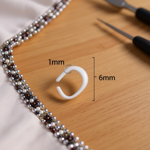 Fibbia a U 6mm Bianca K 60pz per Perline da Abbigliamento - Product Image 2