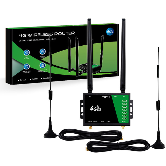 2025 Factory Cheap 4G LTE WiFi Modems Industrial 4G Wireless Router with Sim Card Slot SMA Antennas 300mbps Max LAN Data Rate