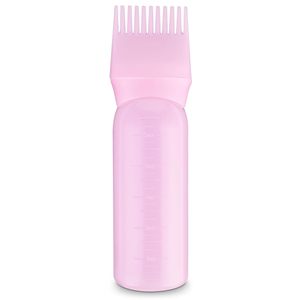Professional Custom 3 Colors 200ml Frost PET Plastic Eco Friendly Hair <b>Oil</b> Bottle Comb Salon Barber <b>Oil</b> Applicator - Product Image 1