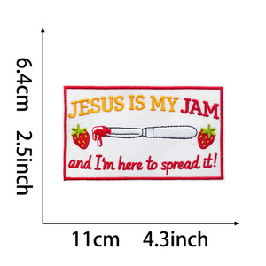 Parches Bordados con la Frase 'Fe sobre el Miedo, Jesús', Apliques Termoadhesivos para Manualidades, Parches de Tela en Existencia para Prendas - Product Image 4