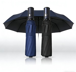 Logo Customized Classic Three-Folding Polyester Umbrella with Automatic Opening/Closing 8 Ribs Compact Travel Design