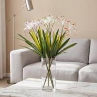 artificielles au réalisme exceptionnel, fabriquées à la main; lys en soie synthétique à tige longue de 84 cm