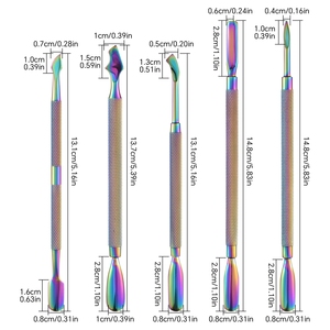 KADS 1 pièce Repousse-cuticules double face en acier inoxydable pour éliminer les peaux mortes, outil de nettoyage et d'entretien des ongles - Product Image 4
