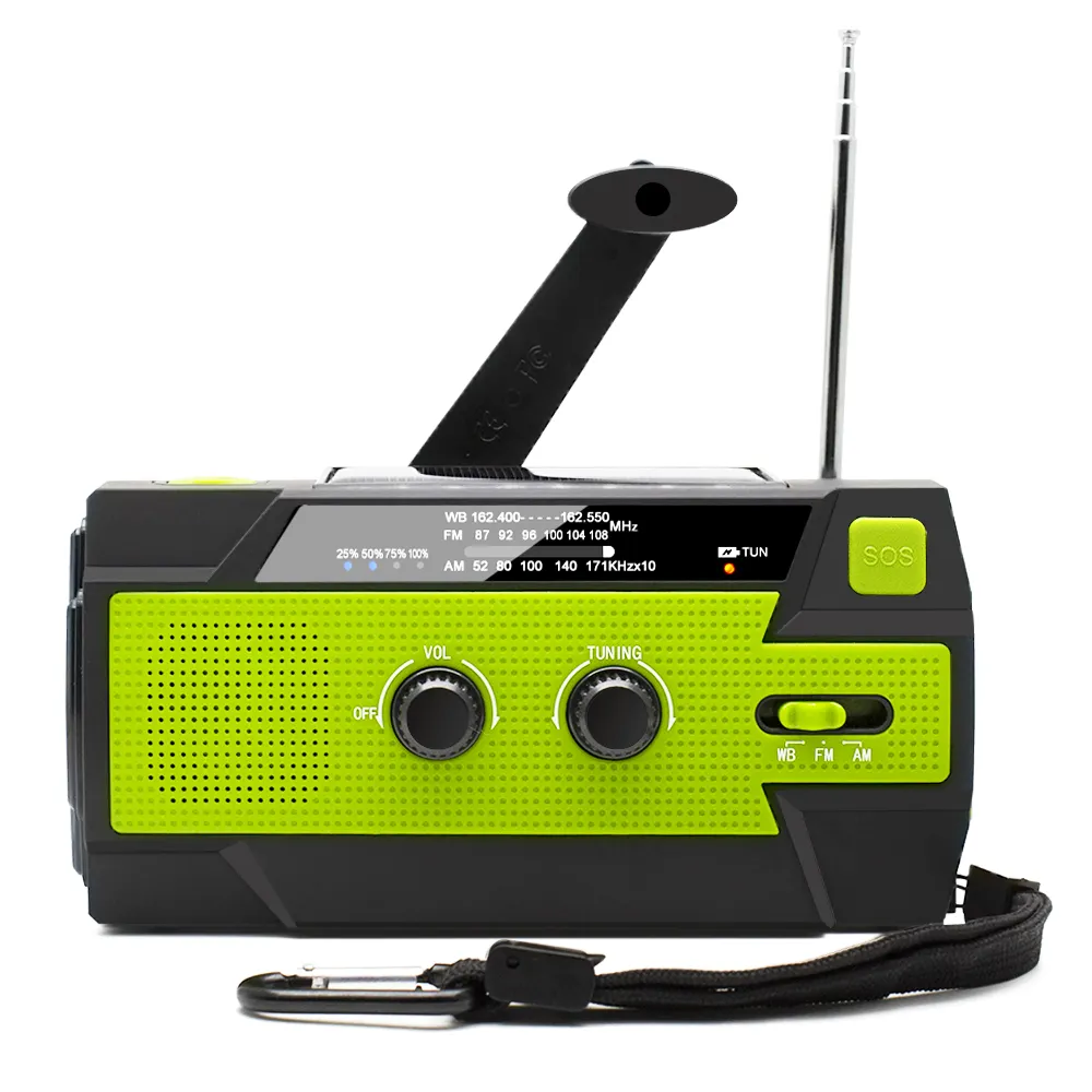 Lanterna manivela MD-090P mão luz solar de emergência rádio md-090plus com luz