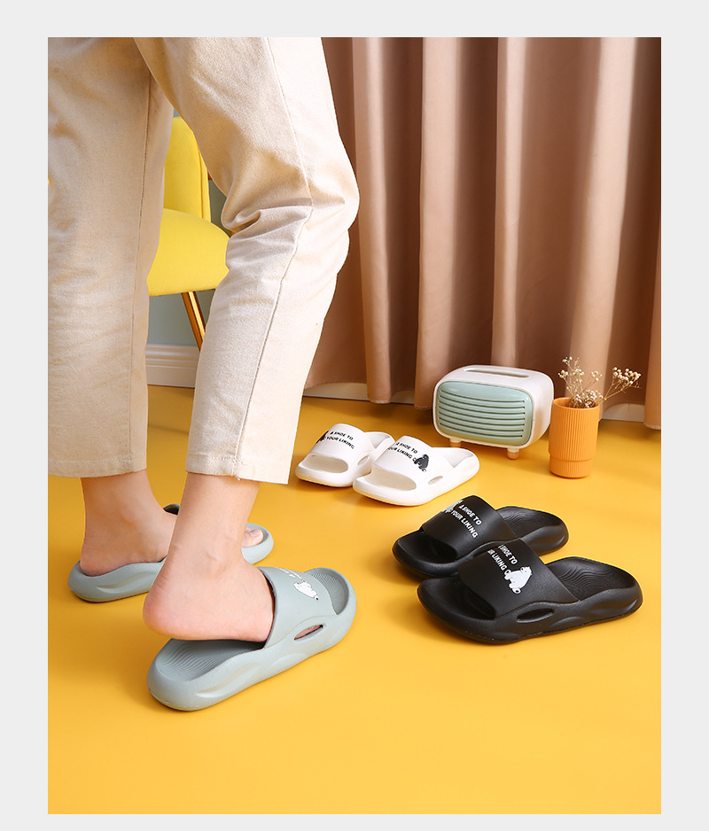 Bear Couple's Sandals Men and Women Shoes Breathable EVA Non-slip Soft Home Slides Slippers